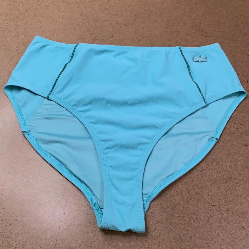 Lacoste Womens Size 40 (Medium) Turquoise Technical Jersey Swim Brief New